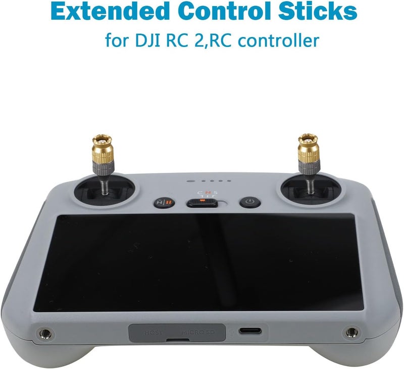 Hanatora Extension Joysticks Stick for DJI RC,RC 2(Flip,Neo,Air 3S/3,Mini 5/4/3 Pro,Mini 3,Mavic 3 Classic/Pro Drone Controller), Aluminum Long Joy Sticks Thumb Accessories - Image 4